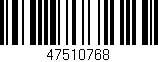 Código de barras (EAN, GTIN, SKU, ISBN): '47510768'