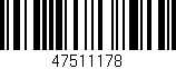Código de barras (EAN, GTIN, SKU, ISBN): '47511178'