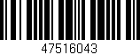 Código de barras (EAN, GTIN, SKU, ISBN): '47516043'