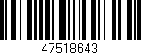 Código de barras (EAN, GTIN, SKU, ISBN): '47518643'