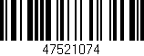Código de barras (EAN, GTIN, SKU, ISBN): '47521074'