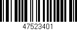Código de barras (EAN, GTIN, SKU, ISBN): '47523401'
