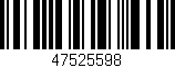 Código de barras (EAN, GTIN, SKU, ISBN): '47525598'