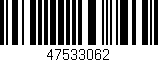 Código de barras (EAN, GTIN, SKU, ISBN): '47533062'