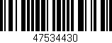 Código de barras (EAN, GTIN, SKU, ISBN): '47534430'