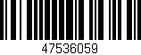 Código de barras (EAN, GTIN, SKU, ISBN): '47536059'