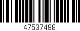 Código de barras (EAN, GTIN, SKU, ISBN): '47537498'