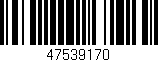 Código de barras (EAN, GTIN, SKU, ISBN): '47539170'
