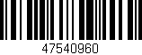 Código de barras (EAN, GTIN, SKU, ISBN): '47540960'