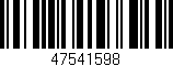 Código de barras (EAN, GTIN, SKU, ISBN): '47541598'