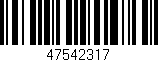Código de barras (EAN, GTIN, SKU, ISBN): '47542317'