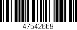 Código de barras (EAN, GTIN, SKU, ISBN): '47542669'