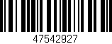 Código de barras (EAN, GTIN, SKU, ISBN): '47542927'