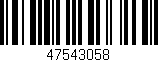 Código de barras (EAN, GTIN, SKU, ISBN): '47543058'
