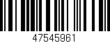Código de barras (EAN, GTIN, SKU, ISBN): '47545961'