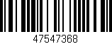 Código de barras (EAN, GTIN, SKU, ISBN): '47547368'