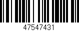 Código de barras (EAN, GTIN, SKU, ISBN): '47547431'