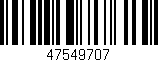 Código de barras (EAN, GTIN, SKU, ISBN): '47549707'