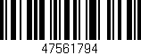Código de barras (EAN, GTIN, SKU, ISBN): '47561794'
