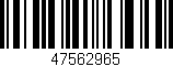Código de barras (EAN, GTIN, SKU, ISBN): '47562965'