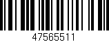 Código de barras (EAN, GTIN, SKU, ISBN): '47565511'