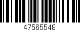 Código de barras (EAN, GTIN, SKU, ISBN): '47565548'