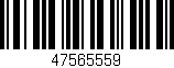 Código de barras (EAN, GTIN, SKU, ISBN): '47565559'