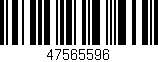 Código de barras (EAN, GTIN, SKU, ISBN): '47565596'