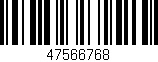 Código de barras (EAN, GTIN, SKU, ISBN): '47566768'