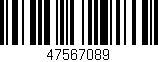 Código de barras (EAN, GTIN, SKU, ISBN): '47567089'