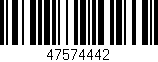 Código de barras (EAN, GTIN, SKU, ISBN): '47574442'