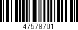 Código de barras (EAN, GTIN, SKU, ISBN): '47578701'