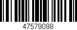Código de barras (EAN, GTIN, SKU, ISBN): '47579098'