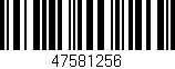 Código de barras (EAN, GTIN, SKU, ISBN): '47581256'