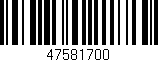 Código de barras (EAN, GTIN, SKU, ISBN): '47581700'