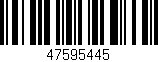 Código de barras (EAN, GTIN, SKU, ISBN): '47595445'
