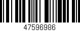Código de barras (EAN, GTIN, SKU, ISBN): '47596986'