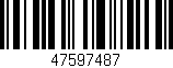 Código de barras (EAN, GTIN, SKU, ISBN): '47597487'