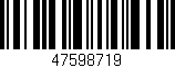 Código de barras (EAN, GTIN, SKU, ISBN): '47598719'
