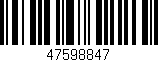 Código de barras (EAN, GTIN, SKU, ISBN): '47598847'