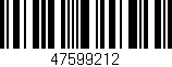 Código de barras (EAN, GTIN, SKU, ISBN): '47599212'