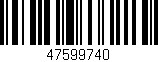 Código de barras (EAN, GTIN, SKU, ISBN): '47599740'