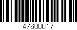 Código de barras (EAN, GTIN, SKU, ISBN): '47600017'