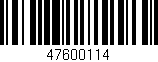 Código de barras (EAN, GTIN, SKU, ISBN): '47600114'
