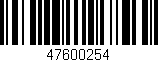Código de barras (EAN, GTIN, SKU, ISBN): '47600254'