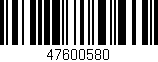 Código de barras (EAN, GTIN, SKU, ISBN): '47600580'