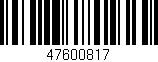 Código de barras (EAN, GTIN, SKU, ISBN): '47600817'