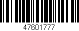 Código de barras (EAN, GTIN, SKU, ISBN): '47601777'