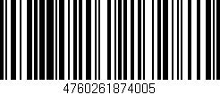 Código de barras (EAN, GTIN, SKU, ISBN): '4760261874005'