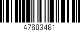 Código de barras (EAN, GTIN, SKU, ISBN): '47603481'